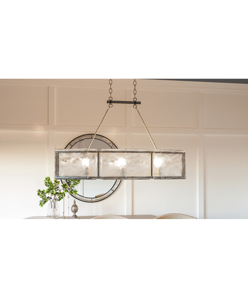 Fortress 6-light Island Light Mottled Silver