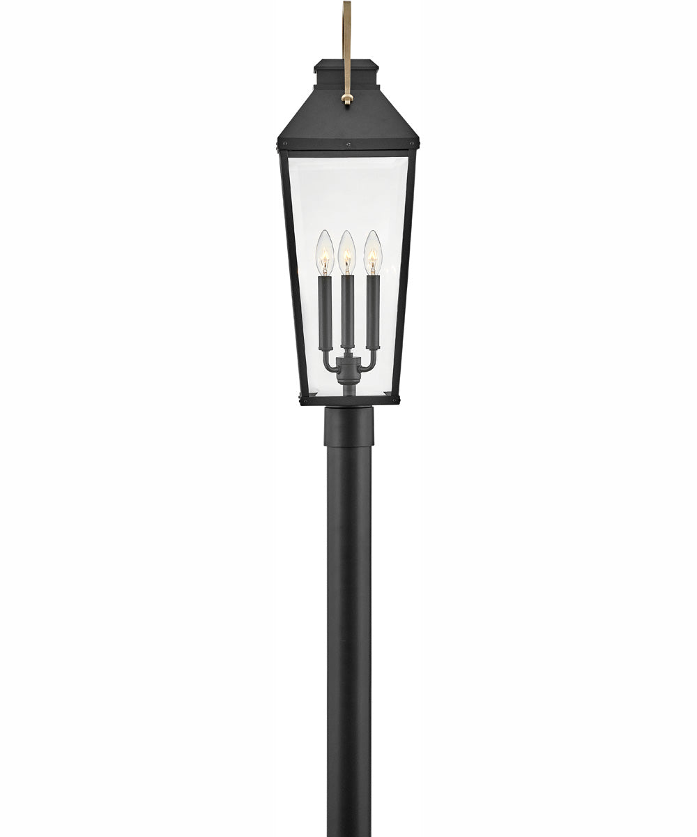 Dawson 3-Light Large Post Top or Pier Mount Lantern in Black