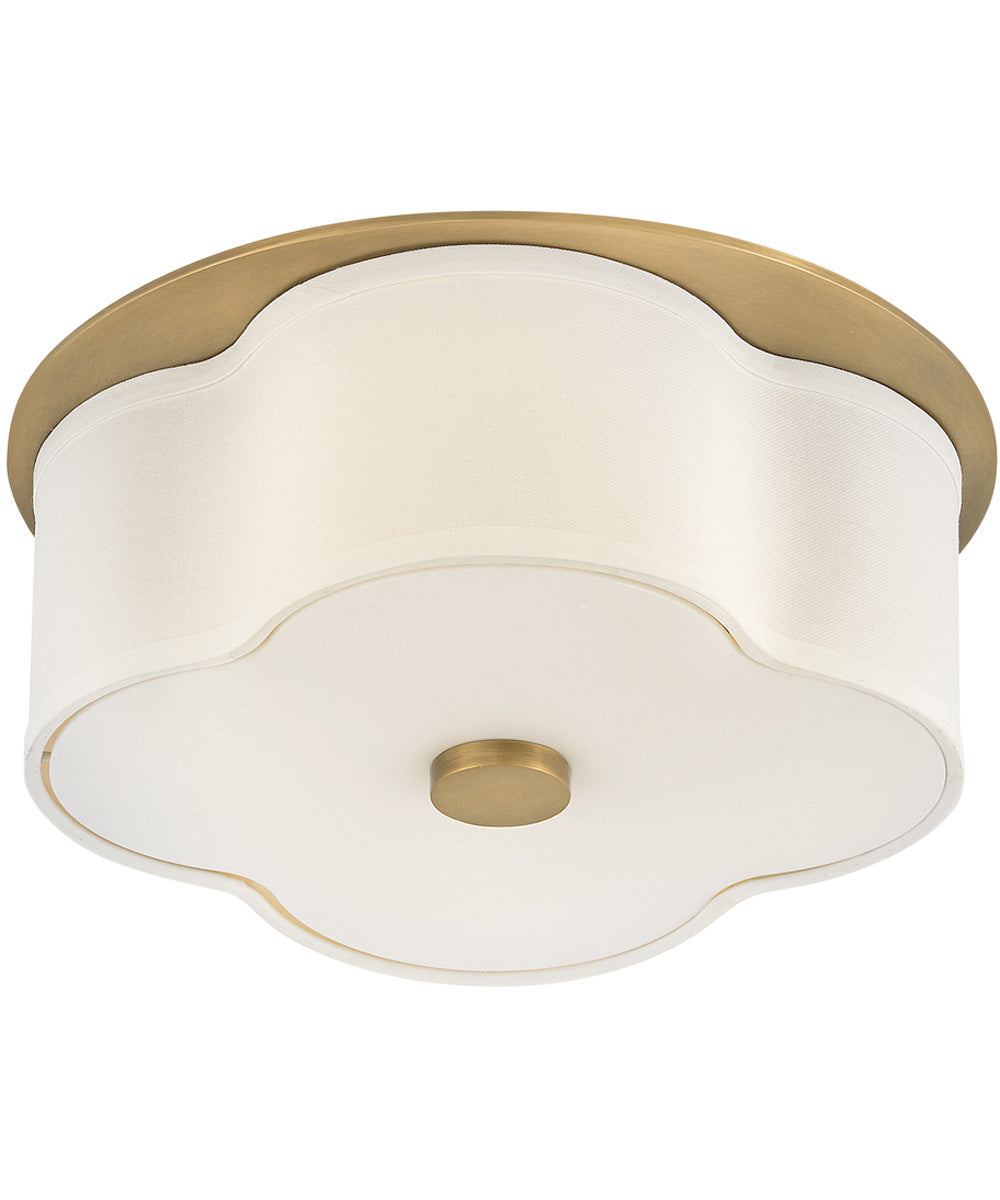 Delaney 2-Light Medium Flush Mount in Heritage Brass