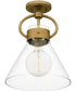 Webster 1-light Semi Flush Mount Weathered Brass