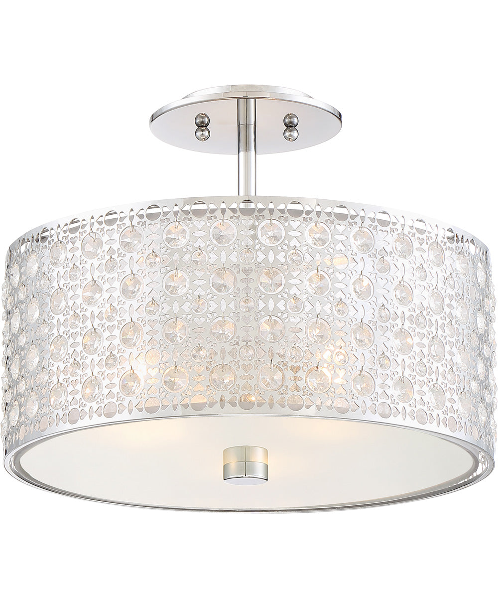 Verity Medium 3-light Semi Flush Mount Polished Chrome