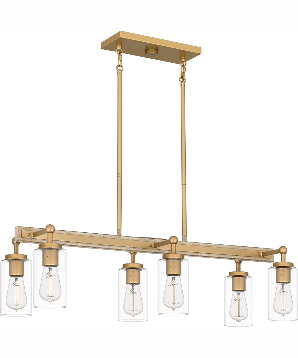 Kelleher Small 6-light Island Light Nouveau Painted Weathered Brass
