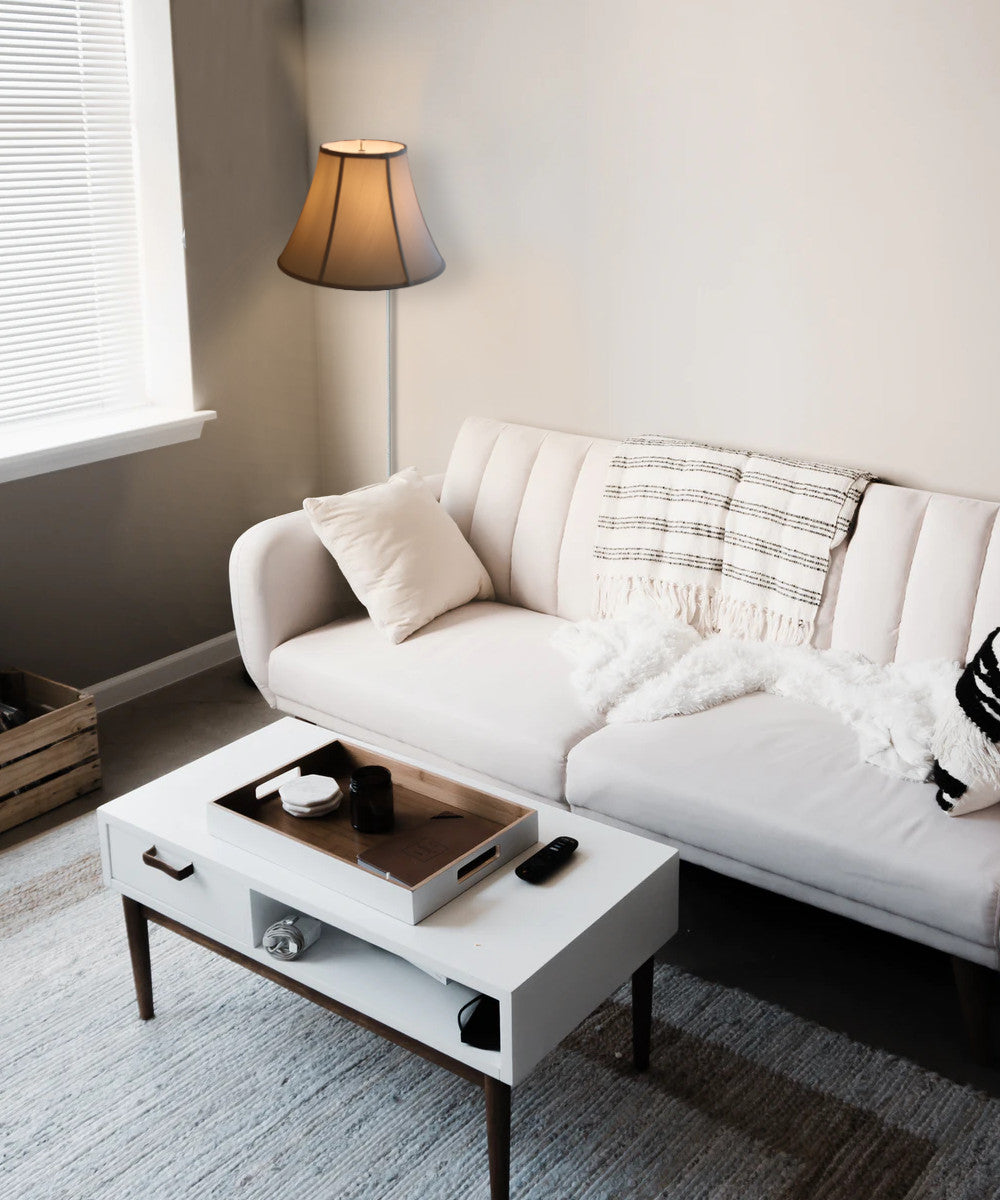 16"W Floating Shade Plug-In Wall Light Egg Shell Shantung