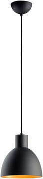 9"W Cora 1-Light Pendant Black / Gold