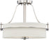 15"W Loren 2-Light Close-to-Ceiling Polished Nickel / White