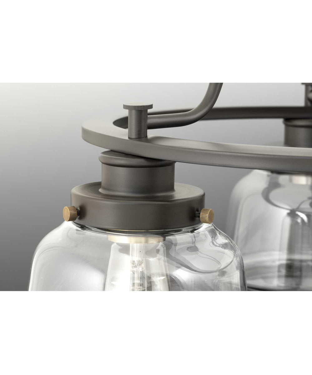 Judson 3-Light Clear Glass Farmhouse Chandelier Light Antique Bronze