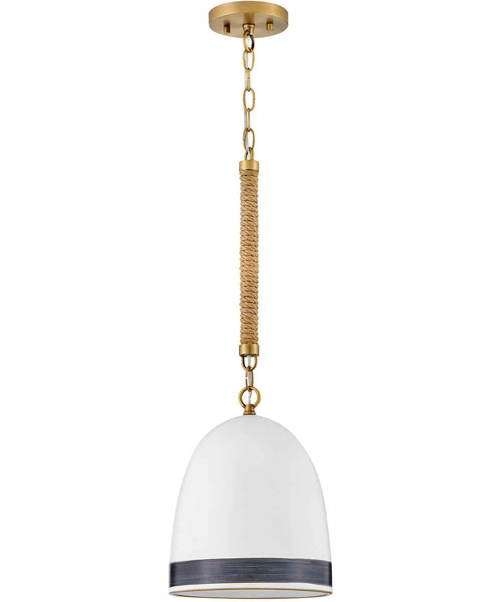 Nash 1-Light Small Pendant in Heritage Brass with Black accents