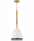Nash 1-Light Small Pendant in Heritage Brass with Black accents