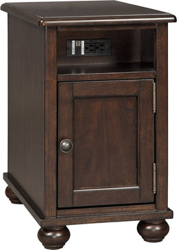 23"H Barilanni Chair Side End Table Dark Brown