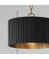 Donovan 1-Light Semi-Flush Black Stain and Matte Brass