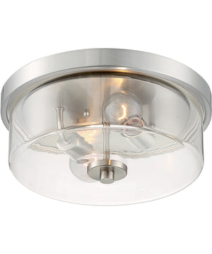 13"W Sommerset 2-Light Close-to-Ceiling Brushed Nickel