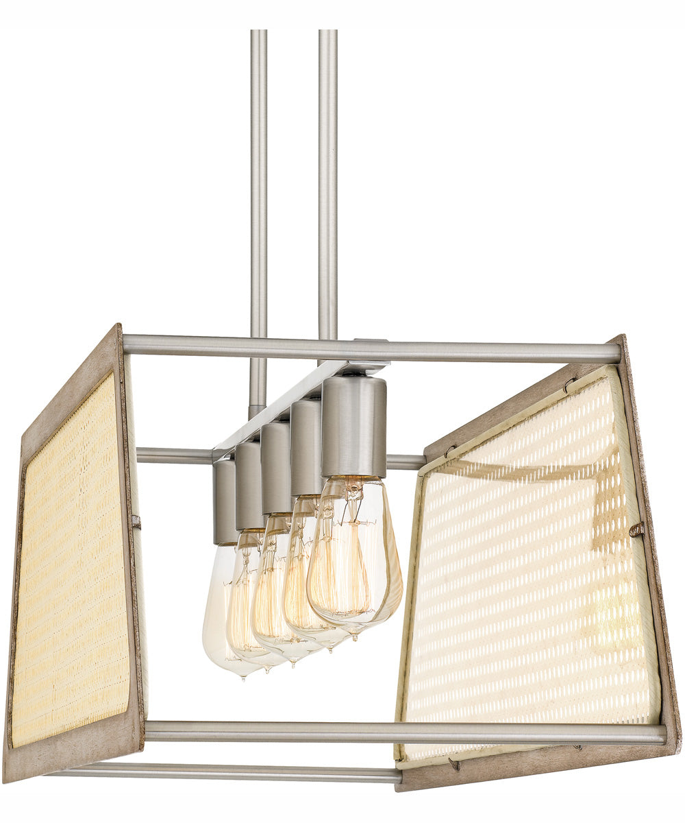 Syrah Medium 5-light Island Light Brushed Nickel
