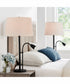 Nanette 1-Light 2 Pack-Table Lamp With Reading Black/White Linen