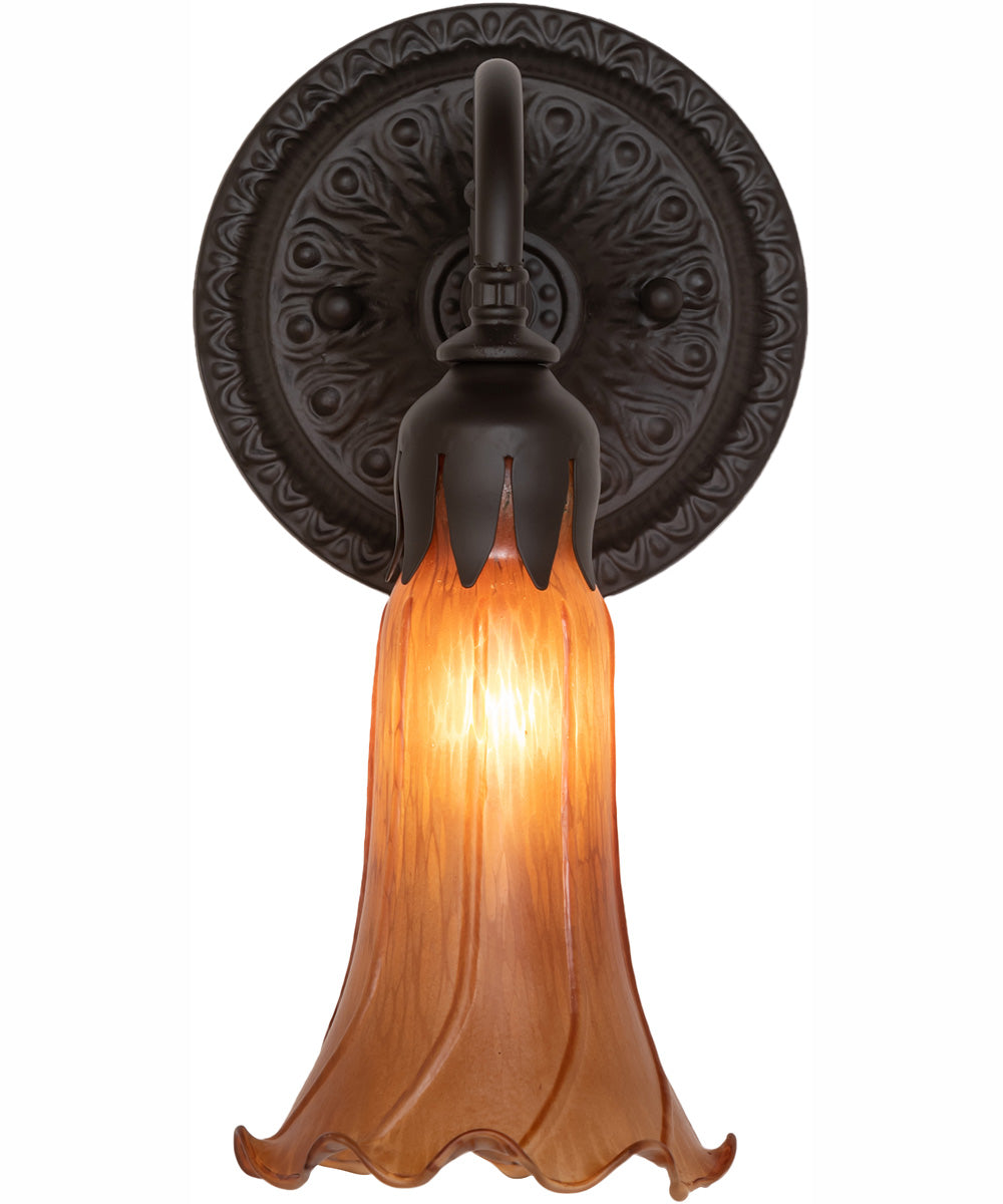 5.5" Wide Amber Tiffany Pond Lily Wall Sconce
