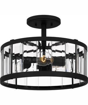 Lucia Medium 3-light Semi Flush Mount Matte Black