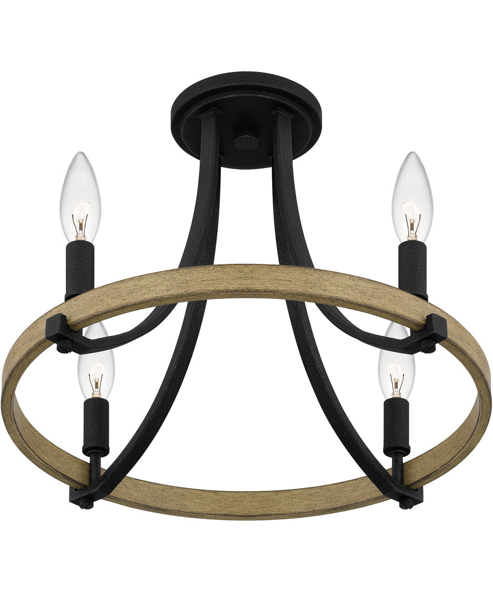 Colombes 4-light Semi Flush Mount Grey Ash