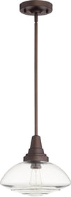 13"W 1-light Pendant Oiled Bronze