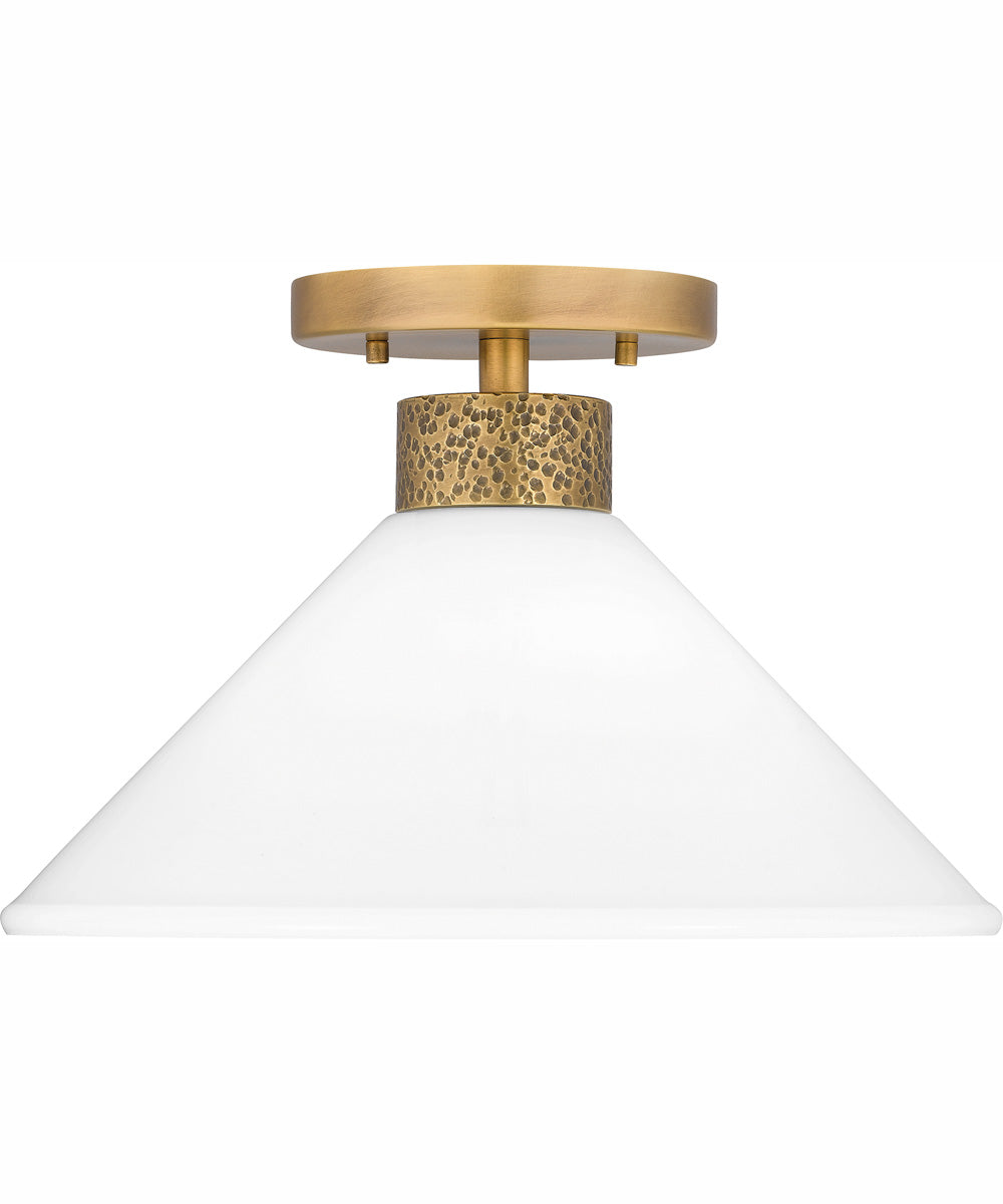 Quoizel Semi-Flush Mount Medium 1-light Semi Flush Mount Weathered Brass