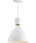Carillon 11 inch Mini Pendant White/Satin Brass