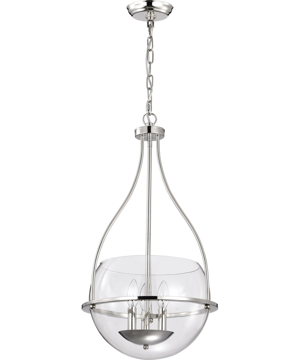 Amado 3-Light Pendant Polished Nickel