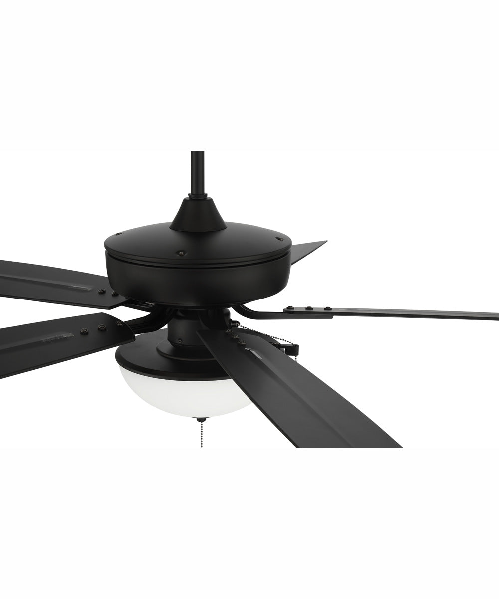 52" Outdoor Pro Plus 211 White 2-Light Indoor/Outdoor Ceiling Fan Flat Black