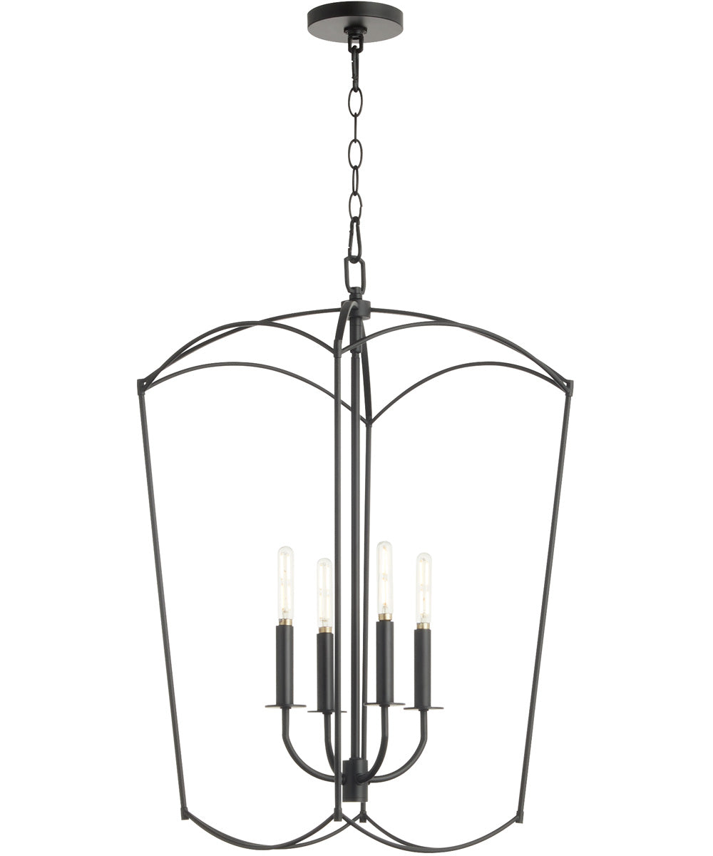 Mantle 4-light Entry Foyer Hall Chandelier Matte Black