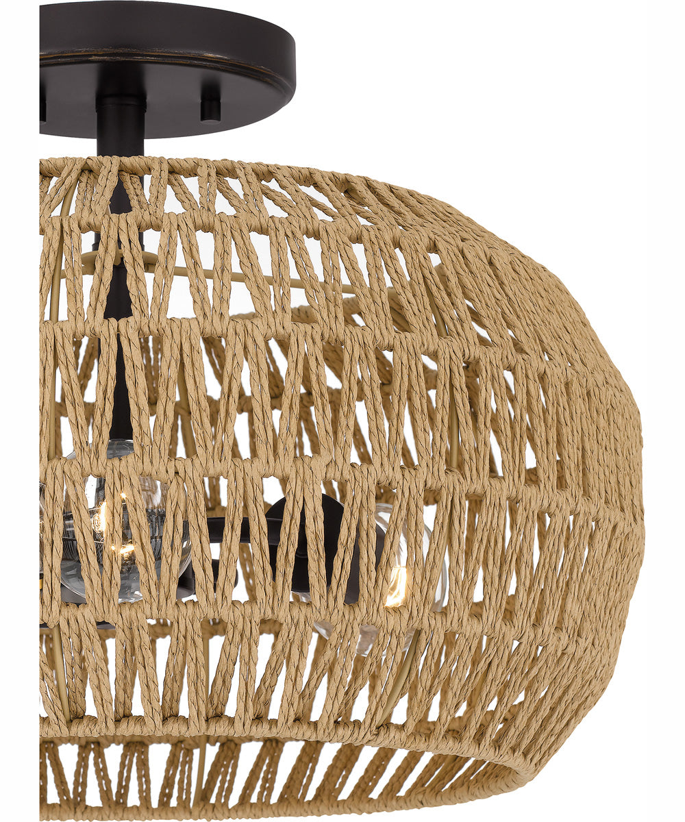 Quoizel Semi-Flush Mount Medium 3-light Semi Flush Mount Palladian Bronze