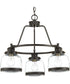 Judson 3-Light Clear Glass Farmhouse Chandelier Light Antique Bronze