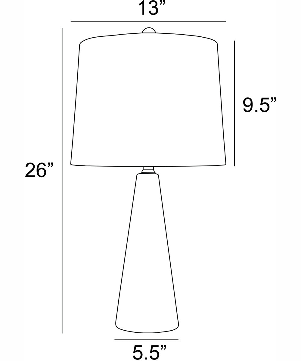 Pillan 1-Light 2 Pack-Table Lamp Blue Ceramichrome/ White Linen Shade