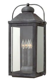 25"H Anchorage 4-Light LED Extra Large Outdoor Wall Light in Aged Zinc