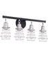 Thatcher 4-Light Bath Vanity Light Flat Black/Brushed Polished Nickel