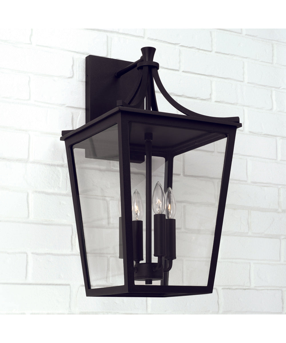 Adair 4-Light Outdoor Wall-Lantern Rain or Shine - Black