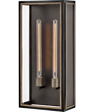 Shaw 2-Light Large Wall Mount Lantern in Black