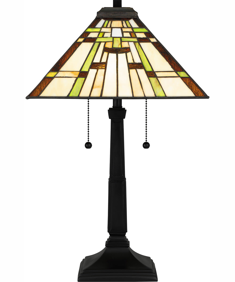 Tiffany Small 2-light Table Lamp Matte Black