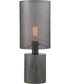 Compton 1-Light Table Lamp Grey Wood/Black Metal Shade