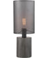 Compton 1-Light Table Lamp Grey Wood/Black Metal Shade