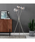 Lancy 3-Light 3-Light Floor Lamp Brushed Nickel/Smoke Glass