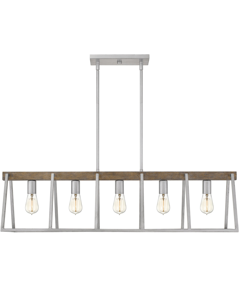 Brockton 5-light Island Light Brushed Silver