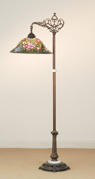 59"H Tiffany Rosebush Bridge Arm Floor Lamp