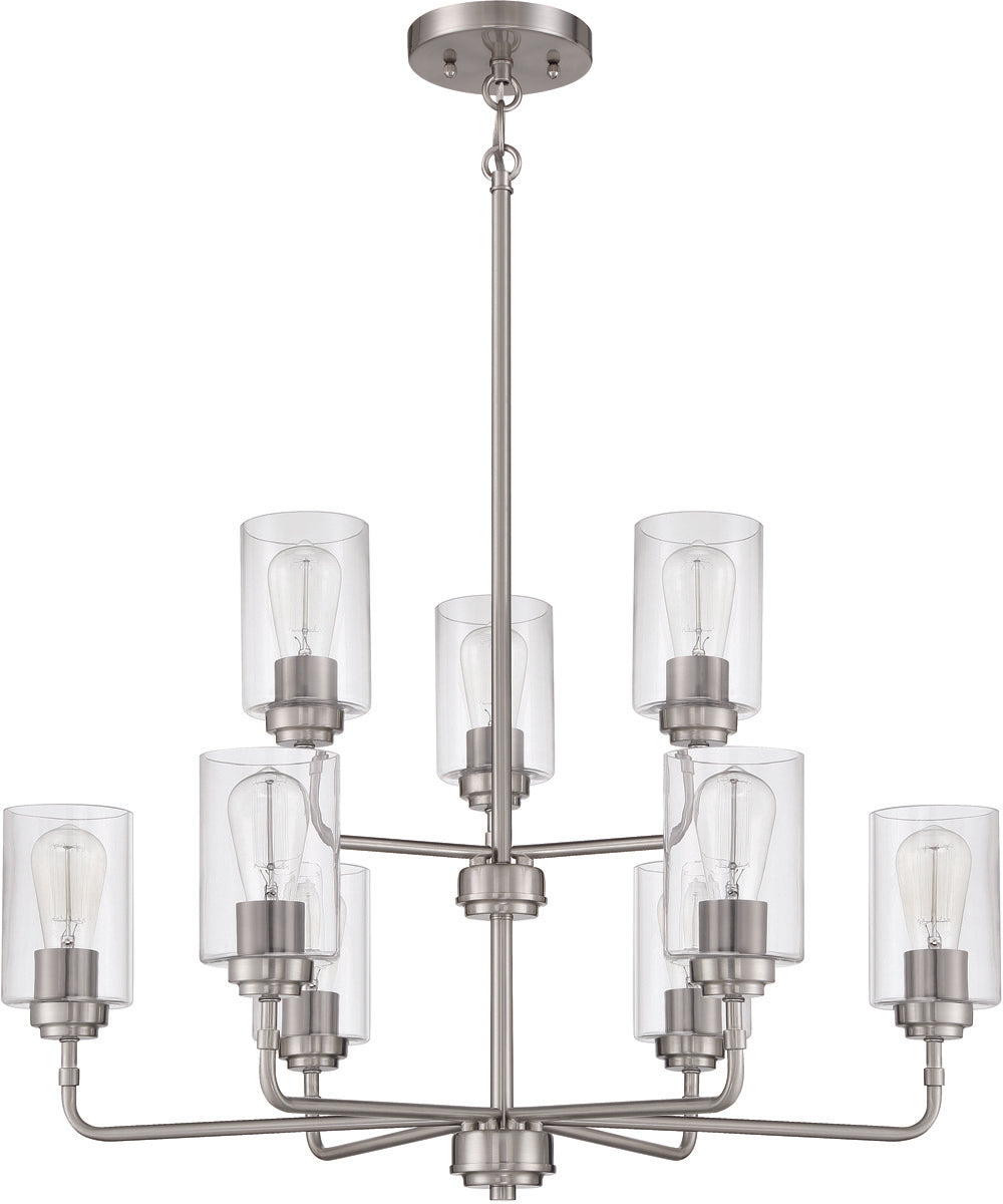 Stowe 9-Light Chandelier Brushed Polished Nickel