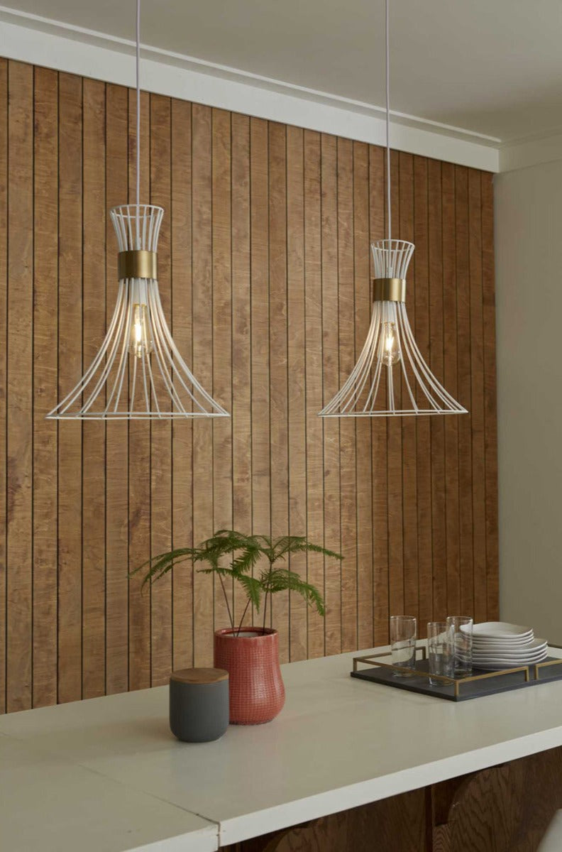 Lorin 1-Light Mid-Century Modern Metal Pendant Light Satin White