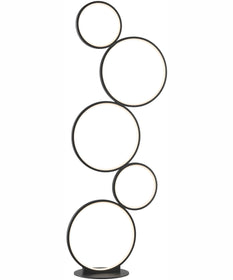 Fedora Led Floor Lamp 5 Rings/Black