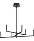 Pivot LED 6-Light Modern Style Chandelier with Downlight Matte Black