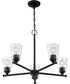 25"W Bransel 5-Light Chandelier Matte Black