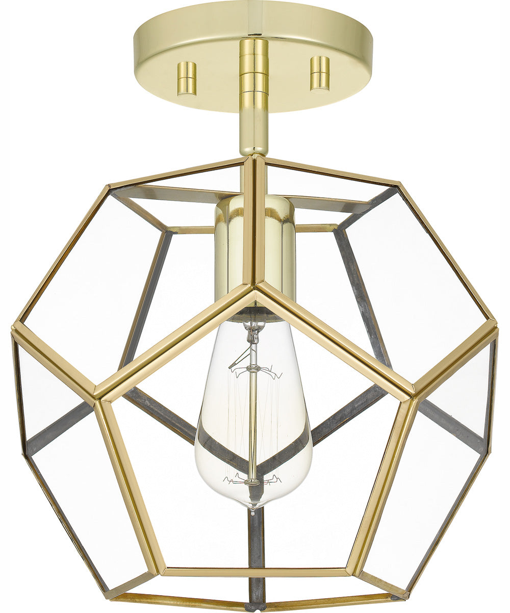 Quoizel Semi-Flush Mount Small 1-light Semi Flush Mount Polished Brass
