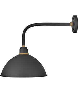 1-Light Medium Straight Arm Outdoor Barn Light in Textured Black