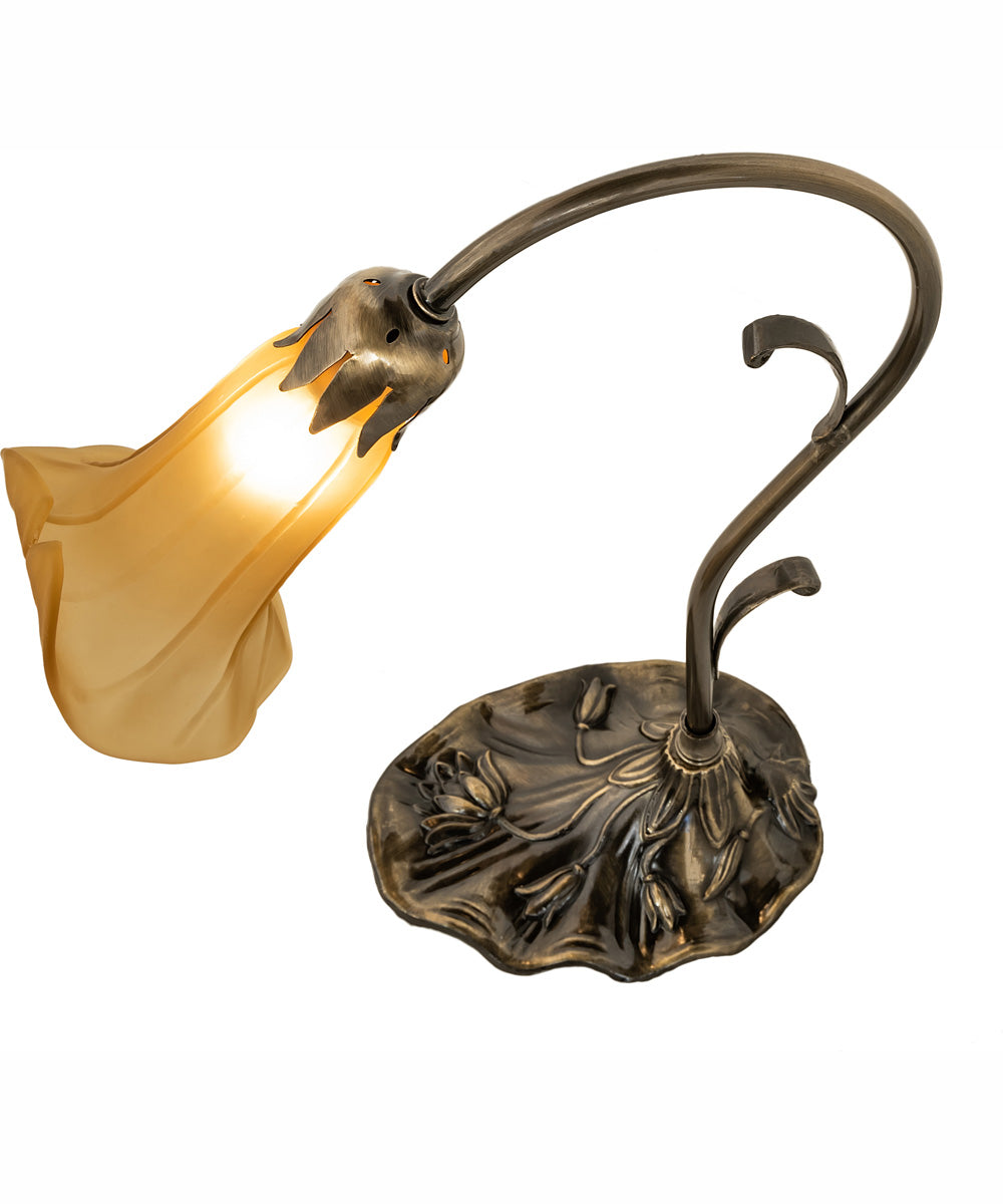 15" High Amber Pond Lily Accent Lamp