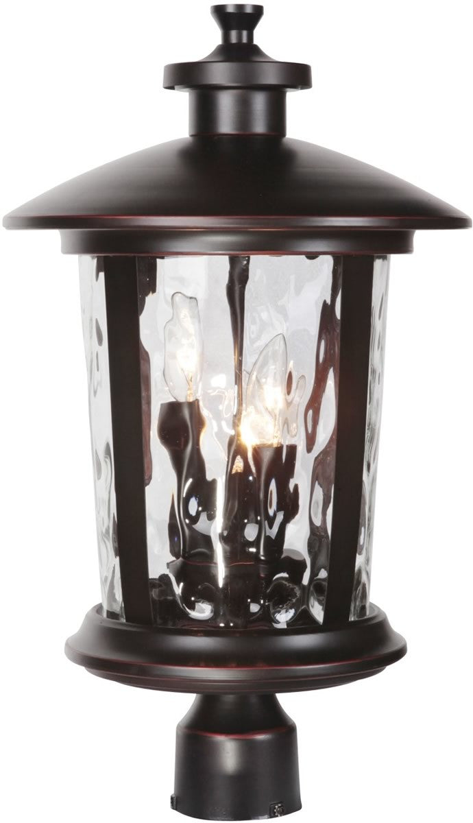 17"H Summerhays 3-Light Outdoor Post Light Oiled Bronze Gilded