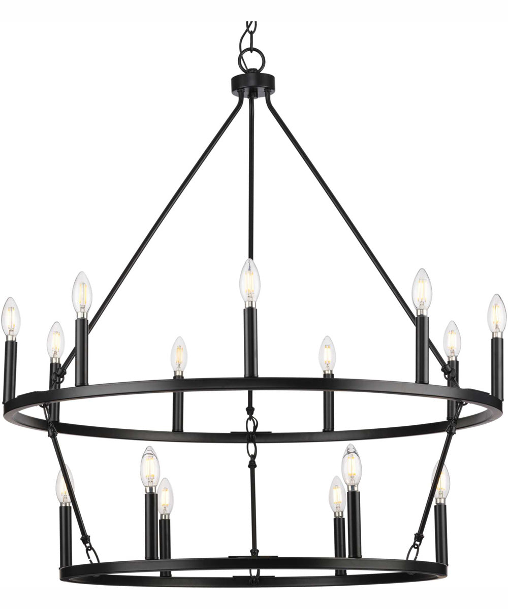 Gilliam 9-Light New Traditional Chandelier Matte Black