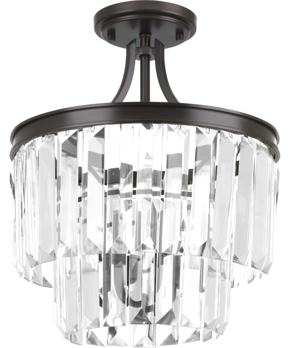 Glimmer 3-Light 15-1/2" Semi-Flush Convertible Antique Bronze